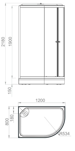 Душевая кабина Domani-Spa Delight Slim 120*80*218 L низкий поддон, белые стенки, двери тонир. фото 6