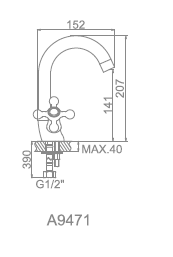 9471 Accoona Смеситель д/умывальника 1/2 кер гайка (1/10) фото 2 9471 Accoona Смеситель д/умывальника 1/2 кер гайка (1/10) фото 2