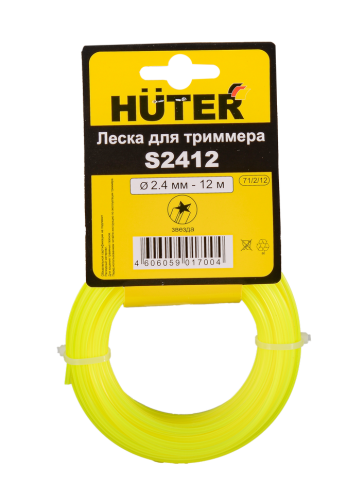 Леска Huter S2412 для триммера, 2.4 мм, звезда (71/2/12) Леска Huter S2412 для триммера, 2.4 мм, звезда (71/2/12)