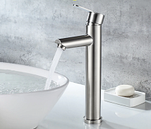 91103 Accoona Смеситель д/умывальника высокий. Нерж (1/10)