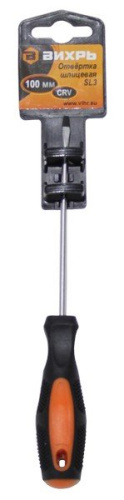 Отвёртка шлицевая ВИХРЬ SL3 100мм фото 6 Отвёртка шлицевая ВИХРЬ SL3 100мм фото 6