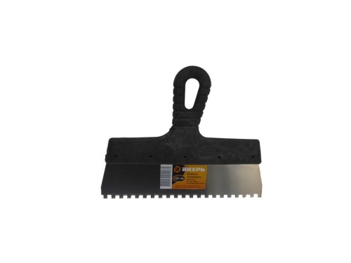 Шпатель зубчатый нерж.cталь пластиковая рукоятка 6х6 мм, 250мм Вихрь Шпатель зубчатый нерж.cталь пластиковая рукоятка 6х6 мм, 250мм Вихрь