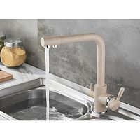 5179-4E Accoona Смеситель д/кухни высокий с фильтром. Бежевый (1/10)