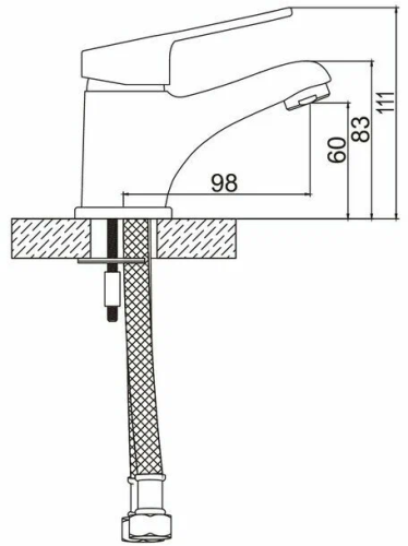 9053 Accoona Смеситель для умывальника 35мм литой (1/10) фото 2