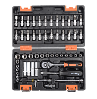 Набор инструментов, 1/4", CrV, пластиковый кейс 57 предметов Вихрь (73/6/7/2)