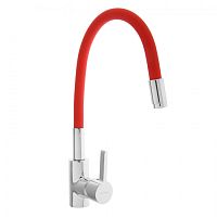 9890N Accoona Смеситель кухня шар выс. силиконовый излиы гайка КРАСНЫЙ (1/10)