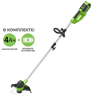 GREENWORKS Триммер аккумуляторный  G40LT30K4, (2101507UB), 40V, 30 см, с 1хАКБ 4Ач и ЗУ