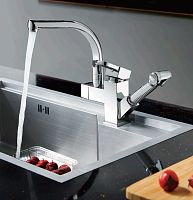 4491 Accoona Смеситель д/кухни высокий + выдвигающаяся лейка (1/10)