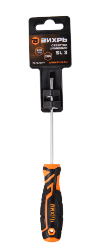 Отвёртка шлицевая ВИХРЬ SL3 100мм фото 5 Отвёртка шлицевая ВИХРЬ SL3 100мм фото 5