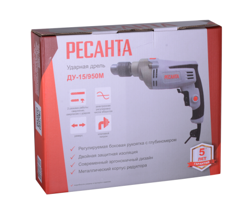 Дрель ударная Ресанта ДУ-15/950М (75/8/4) фото 8