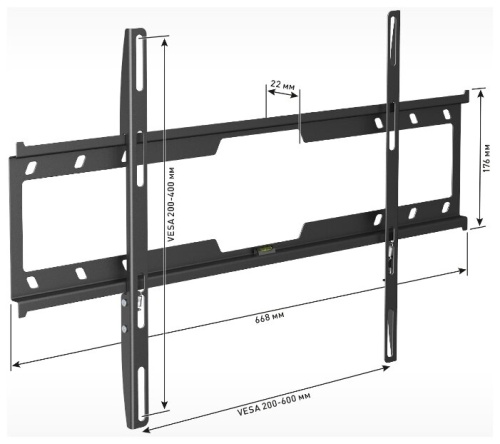 Кронштейн для ТВ Holder LCD-F6618-B черный (VESA 600*400) фото 2