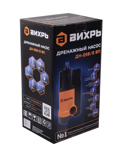 Дренажный насос Вихрь ДН-258/8 ВП Дренажный насос Вихрь ДН-258/8 ВП