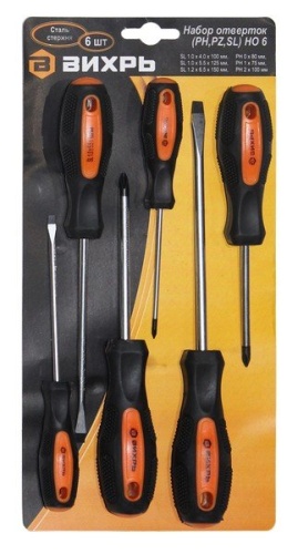 Набор отвёрток Вихрь (PH,PZ,SL) НО 6 Набор отвёрток Вихрь (PH,PZ,SL) НО 6