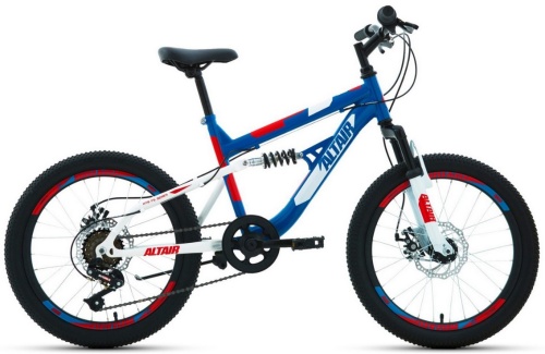 Велосипед ALTAIR MTB FS 20 D (2022) рама 14'' синий/красный