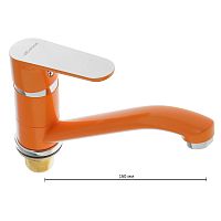4266P Accoona Смеситель д/кухни 35мм короткий излив 15см гайка. Оранжевый (1/10)