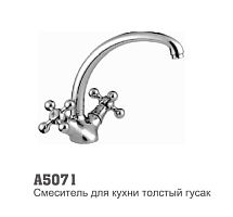 5071 Accoona Смеситель д/кухни 1/2 кер высокий излив шпилька (4219) (1/10)