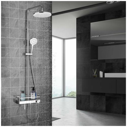 LeMark LM7011C TROPIC Смеситель д/ванны с верхней душевой лейкой "Тропический дождь" 3-ф. Хром