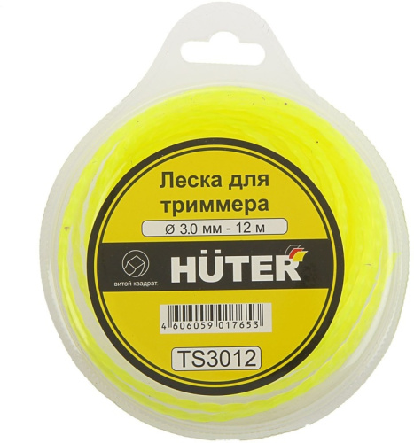 Леска Huter TS3012 для триммера, 3 мм, витой квадрат (71/2/3) фото 4 Леска Huter TS3012 для триммера, 3 мм, витой квадрат (71/2/3) фото 4