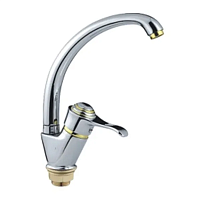 4015 Accoona Смеситель д/кухни "утка" 40 мм гайка. Хром/Золото (1/10)