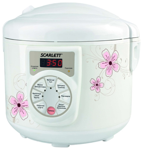 Мультиварка SCARLETT SC-411 белый, рисунок Гжель Мультиварка SCARLETT SC-411 белый, рисунок Гжель