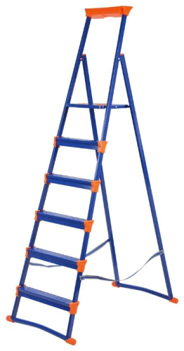 Лестница-стремянка НИКА СМ6+, 130x310 см, 6 ступ., 1 секц., 100 кг, страховочная лента, алюминий Лестница-стремянка НИКА СМ6+, 130x310 см, 6 ступ., 1 секц., 100 кг, страховочная лента, алюминий