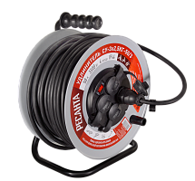 Удлинитель силовой на металлической катушке Ресанта СУ-3х2,5КГ-50/3 (с выкл., 4 розетки, IP44) (61/1