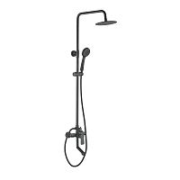 83207F Accoona Смеситель д/ванны зонт душ+лейка+излив SUS304. Черный (1/5)