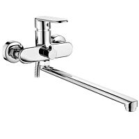 AF17004 Смеситель ванна с плоским поворотным изливом 350мм, хром