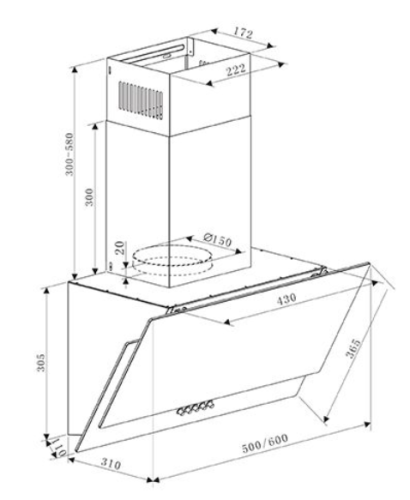 Вытяжка Oasis NC-50B фото 6