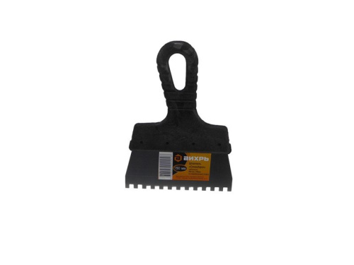 Шпатель зубчатый нерж.cталь пластиковая рукоятка 6х6 мм, 150мм Вихрь Шпатель зубчатый нерж.cталь пластиковая рукоятка 6х6 мм, 150мм Вихрь