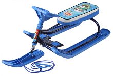 Снегокат НИКА ТС2/ПГ Nika kids, с пингвином, синий, вес 6,4 кг, грузоподъемность до 100 кг