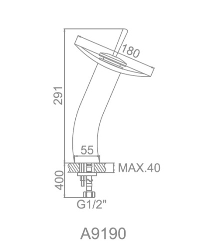 9190 Accoona Смеситель на умывальник ВОДОПАД высокий (1055-3) (1/10) фото 2