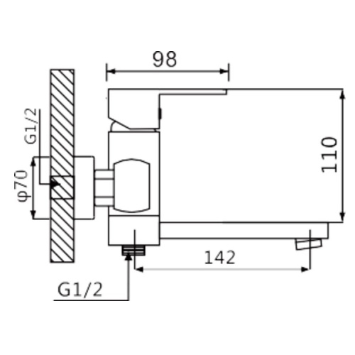 113531 Смеситель для ванны кор. нос перкл. "излив" (10/1) фото 2