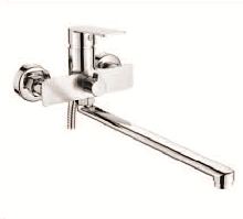 AF17005 Смеситель ванна с плоским поворотным изливом 350мм., хром