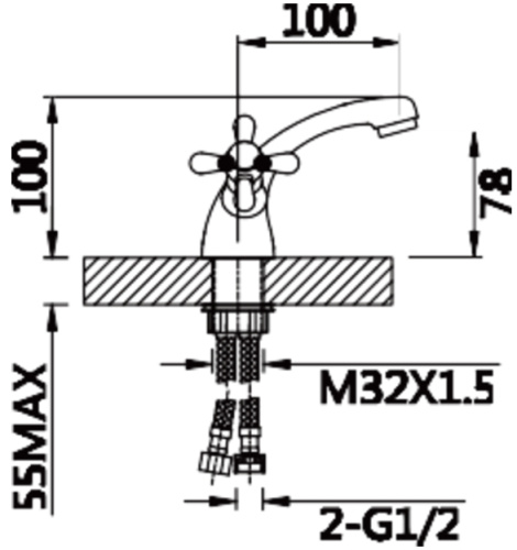 120111 Смеситель для раковины 1/2 кер МИНИ (10/1) фото 2