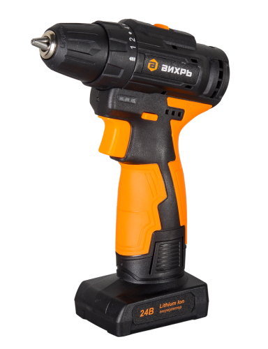 Аккумуляторная дрель-шуруповерт Вихрь ДА-24Л-2К/Б (2,0 А/ч) (бесщеточный двигатель) фото 3