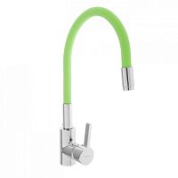 9890K Accoona Смеситель кухня шар выс. силиконовый излиы гайка ЗЕЛЕНЫЙ (1/10)