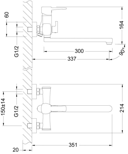 LeMark LM0551C EVITTA Смеситель универсальный с дивертором. Хром фото 2