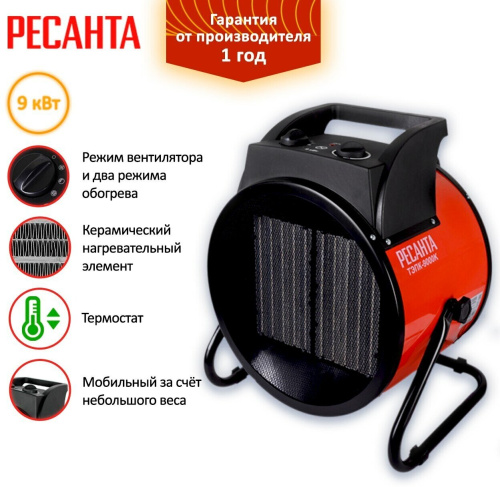 Электрическая тепловая пушка РЕСАНТА ТЭПК-9000К фото 16