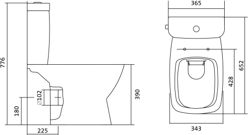 Унитаз компакт "Нео" Rimless ДС SC Slim /Santek/ 1WH302418 фото 10
