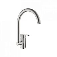 45103 Accoona Смеситель д/кухни высокий излив, гайка. Нерж (1/10)