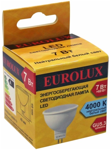 Лампа светодиодная Eurolux LL-E-MR16-7W-230-4K-GU5.3 фото 8