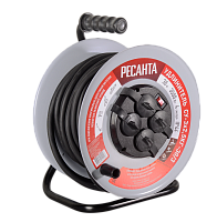 Удлинитель силовой на металлической катушке Ресанта СУ-3х2,5КГ-30/3 (с выкл., 4 розетки, IP44) (61/1