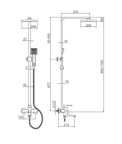 8394 Accoona Смеситель д/ванны зонт люкс фото 2