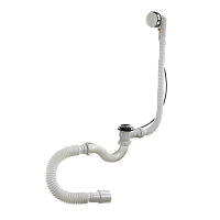 23089-A ОРИО Сифон для ванны 1 1/2х40 "S" тип п/а с переливом и гиб.тр.40/50