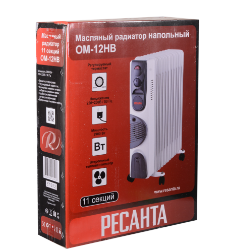 Масляный радиатор РЕСАНТА ОМ-12НВ с вентилятором (67/3/12) фото 7 Масляный радиатор РЕСАНТА ОМ-12НВ с вентилятором (67/3/12) фото 7