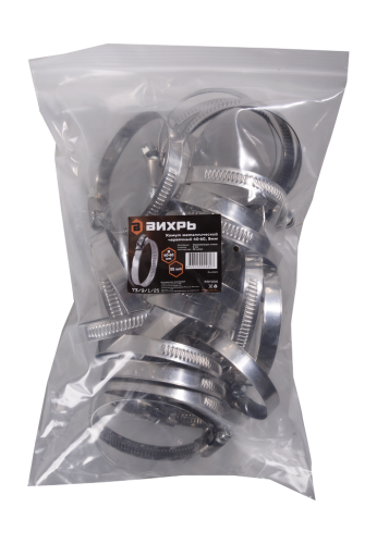 Хомут металлический червячный 40-60, 9мм (25 шт) Вихрь фото 4 Хомут металлический червячный 40-60, 9мм (25 шт) Вихрь фото 4