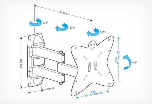 Кронштейн Holder LCDS-5038 металлик фото 2 Кронштейн Holder LCDS-5038 металлик фото 2