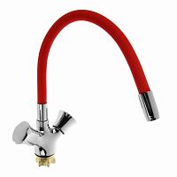 4883N Accoona Смеситель д/кухни силиконовый излив 1/2 кер. Красный (1/10)