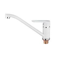 4166G Accoona Смеситель д/кухни 35мм гайка. Белый (1/10)